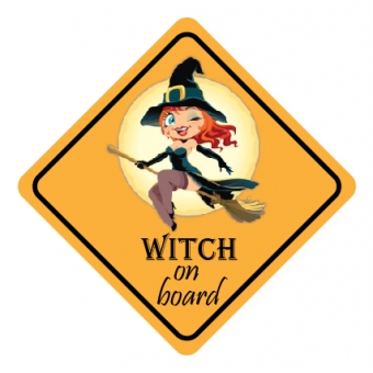Auto/raam sticker witch on board2
